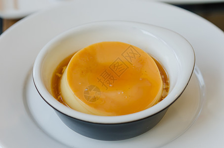果冻布丁棕色水果黄色食物香草蛋糕焦糖甜点白色美食图片