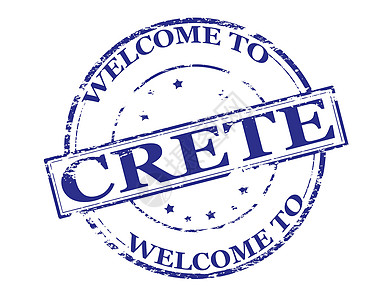 欢迎使用 Crete蓝色邮票星星矩形墨水圆形橡皮图片