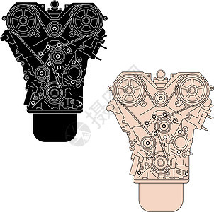 内燃机 从前面看到 矢量误判图片