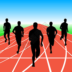 套剪影 短跑运动员 矢量图男人插图优胜者冠军跑步竞技训练男性赛跑者肾上腺素图片
