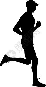 运行黑色光影 矢量插图速度短跑跑步训练竞技身体团体赛跑者运动员男人图片