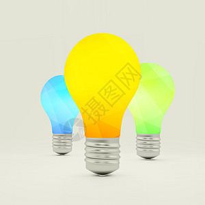 灯泡概念符号 3d矢量图解创造力战略思考头脑生长成功思维解决方案营销领导者图片