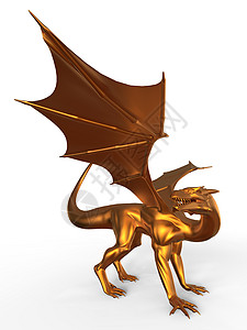 奇幻黄金龙插图幻想翅膀童话爬虫神话艺术动物怪物魔法图片