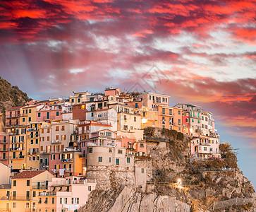 Manarola  五大土地 意大利港口建筑海岸线大地景观海岸日落村庄海滩旅行图片