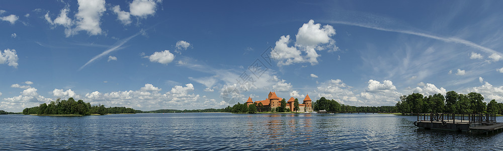 特拉凯城堡 立陶宛 欧洲建筑学历史性地标全景历史堡垒建筑红色防御图片