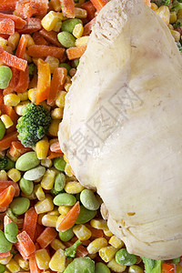 玉米胡萝卜白鸡肉食物美食母鸡厨房橙子混合物肌肉烧烤鱼片烹饪背景
