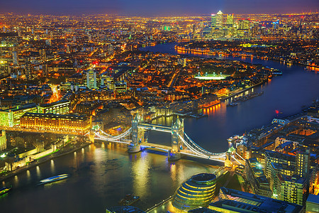 伦敦市的空中环景和塔台桥金融塔桥地标运输反射天空首都市中心吸引力纪念碑图片