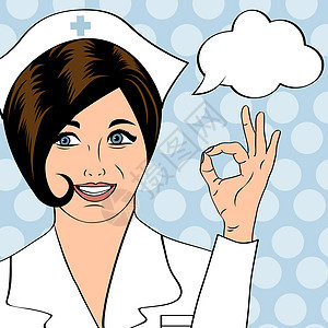 美丽 友好和自信的护士卫生女士帽子诊所工人护理药品女孩卡通片女性图片