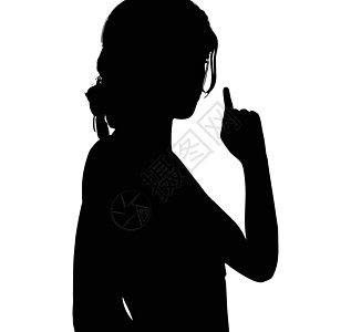 手举手指向上指向方向的女子休眠女士冒充插图白色女孩姿势手势绘画阴影说话图片