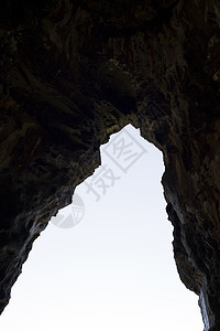 球状悬崖的洞穴入口图片