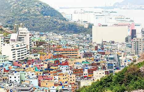 Gamcheon文化村 釜山市中心天际金融吸引力旅行景点建筑物商业街道场景图片