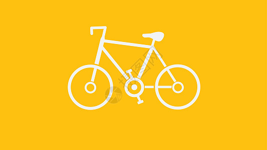 白色自行车矢量设计黄色运动背景艺术图片