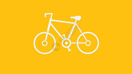 白色自行车矢量设计黄色运动背景艺术背景图片