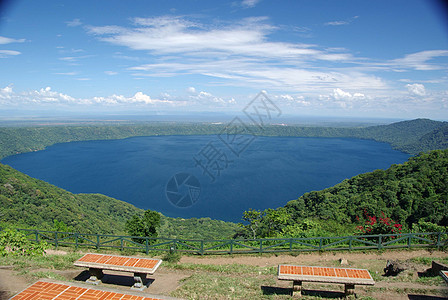 尼加拉瓜的景观乡村火山陨石木头全景国家热带荒野公园风景图片