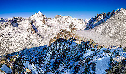 斯洛伐克塔特拉斯高山冬季山区全景图片