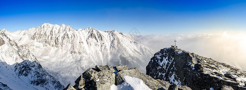 斯洛伐克Tatras高塔特拉斯冬山的风景图片