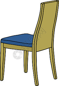 木制椅子金属工作卡通片家具座位凳子办公室扶手椅蓝色房间图片