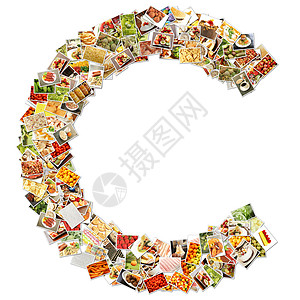 来函C白色收藏相片编队食品元素商业饮食菜单字母背景图片