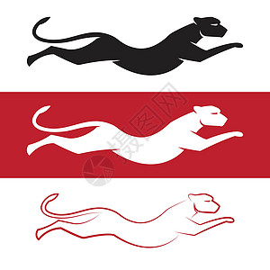 白色背景和红背角的猎豹矢量图像图片