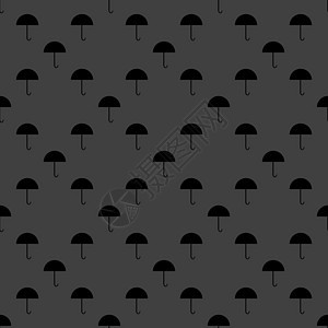 伞状网络图标 平面设计 无缝灰色模式黑色气象下雨背景图片