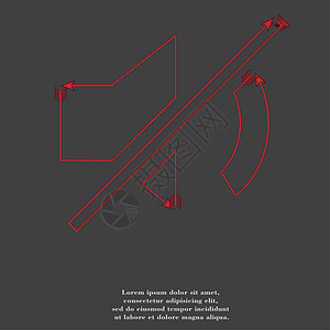 带抽象背景的静音图标平平界面平面图标体积网络嗓音收音机扩音器噪音黑色音乐播放器图片