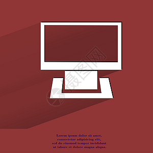 计算机 平坦的现代网络按钮 有长阴影和您的文本空间白色黑色笔记展示图标正方形技术网页办公室互联网图片