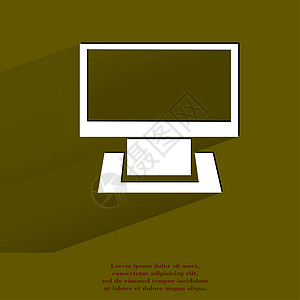 计算机 平坦的现代网络按钮 有长阴影和您的文本空间商业桌面技术曲线互联网绘画插图灰色图标空白图片