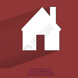 家 平坦的现代网络按钮为您的文本提供长阴影和空间住宅房地产手势小屋房子商业背景图片