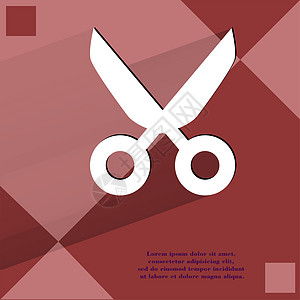 剪刀 在平坦几何抽象背景上的简单现代网络设计沙龙修剪理发工具发型裁缝剪切黑色夹子理发师图片