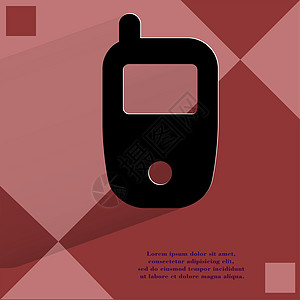 移动电话 在平坦几何抽象背景上简单现代化的网络设计细胞电子手机插图收藏按钮黑色技术说话讲话背景图片