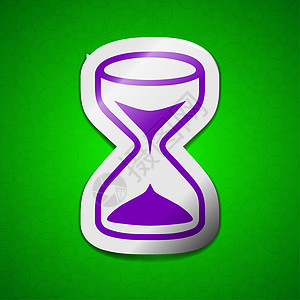 墨镜图标符号 绿色背景的彩色粘贴符号标签柜台插图钟表手表指标计时器倒数小时速度间隔背景图片