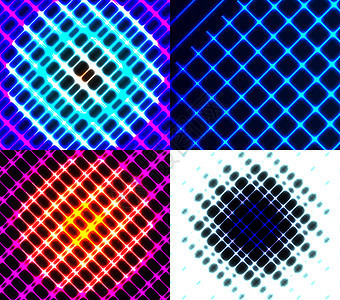 一组暗色抽象频谱背景线黑色镜片魔法蓝色活力粉色耀斑红色光谱绿色图片
