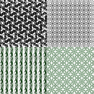 艺术设计中的一组几何图案六边形纺织品星星菱形黑色条纹插图织物格子状扫描图片