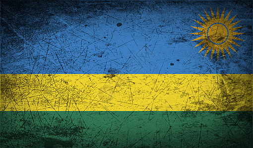 卢旺达的旗帜和旧纹理国家政治绘画旅行艺术品横幅国籍概念标签图片