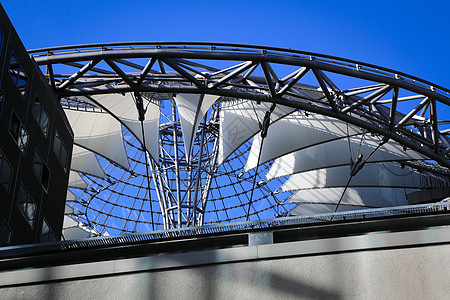 波茨达默普拉兹 柏林窗户工作城市建筑风光蓝色未来派建筑学反射玻璃图片