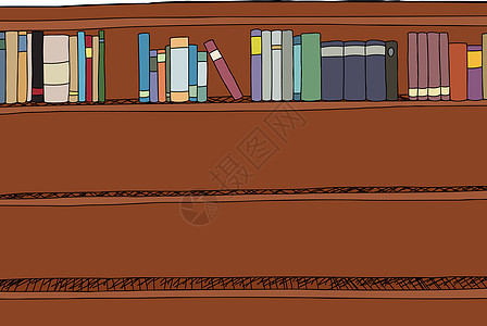 带有书籍的顶层架子背景图片
