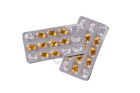 药丸 Blister条形中的维他命吸塑条药片化工药品保健胶囊黄色卫生化学背景图片