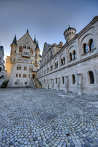 德国慕尼黑附近的纽施万斯坦城堡地标奢华旅行风景法庭吸引力历史游客历史性童话图片