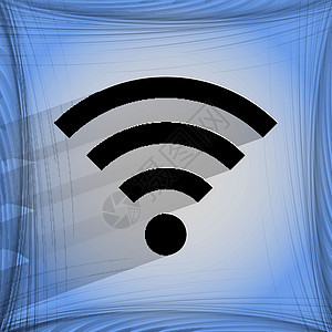 WI FI 使用长阴影和文字空间的平坦现代网络按钮路由器商业技术插图民众音乐创造力局域网蓝色青色图片