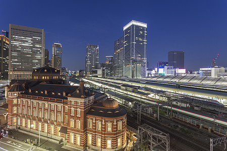 东京火车站 日本东京市原宿办公室摩天大楼天际场景旅行车站火车景观吸引力图片