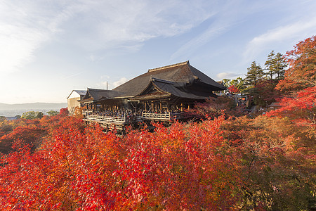 日本京都清津寺庙神社日落宝塔游客世界旅游场景吸引力遗产佛教徒图片