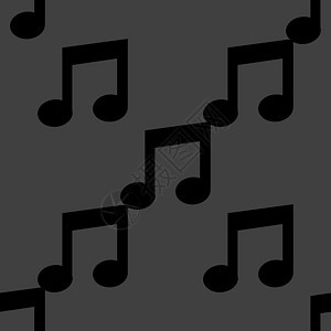 音乐注释网络图标 平板设计 无缝模式白色钥匙插图旋律作曲家创造力技术黑色交响乐作品背景图片