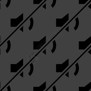 静音网络图标 平面设计 无缝模式黑色插图用户音乐立体声喇叭扬声器圆形电脑商业图片