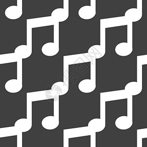 音乐注释网络图标 平板设计 无缝模式交响乐创造力黑色电脑插图白色低音作品钥匙技术图片