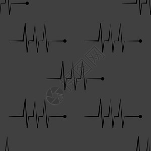 心律网络图标 平板设计 无缝灰色模式测试小册子韵律图表诊所音乐循环创造力心脏病学医疗图片