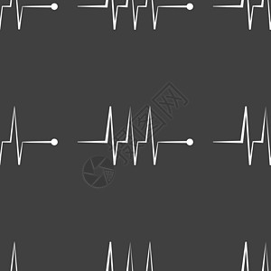 心律网络图标 平板设计 无缝灰色模式心电图展示生理作品循环创造力诊所插图医疗测试图片