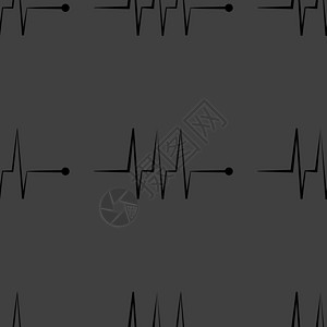 心律网络图标 平板设计 无缝灰色模式诊所韵律图表展示梗塞创造力心脏病学循环心电图作品图片