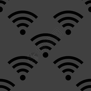 WIFI 网络图标 平面设计 无缝灰色模式上网插图广播局域网青色网站商业阴影创造力作品背景图片