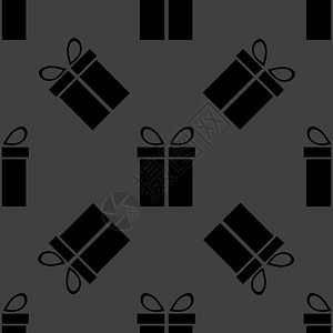 礼品网站图标 平板设计 无缝灰色图案白色互联网礼物界面网络购物插图背景图片