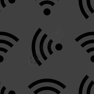 WIFI 网络图标 平面设计 无缝灰色模式阴影插图广播电脑技术网站音乐局域网商业青色图片